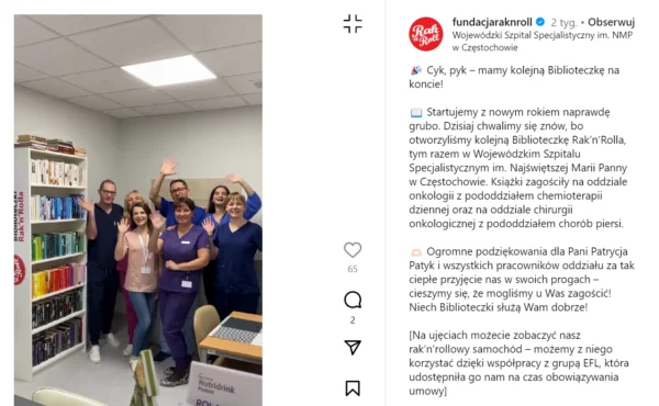 post pokazujący ludzką twarz organizacji